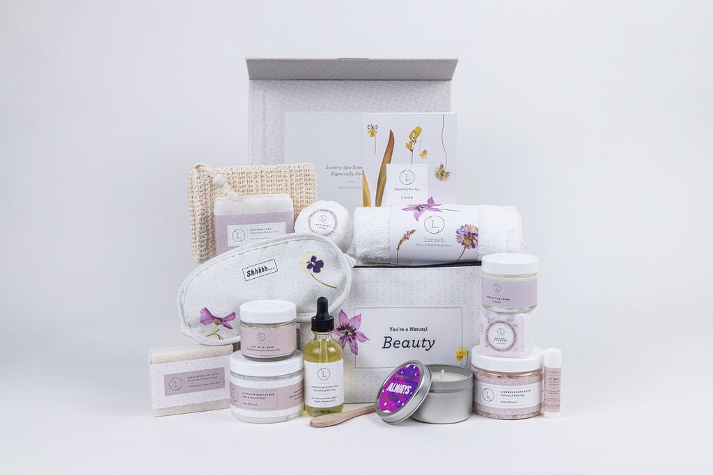 Lizush Gift set for Her No A Special Day Gift, Birthday Gift Basket, Lavender Natural Bath &amp; Body