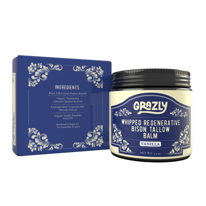 Whipped Bison Tallow &amp; Manuka Honey Moisturizing Balm - My American Goods