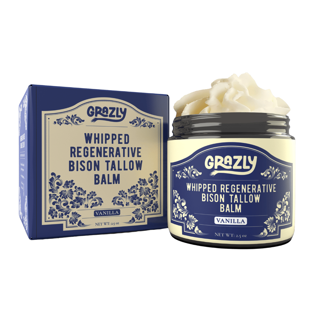 Grazly Vanilla / 1 Jar Whipped Bison Tallow &amp; Manuka Honey Moisturizing Balm
