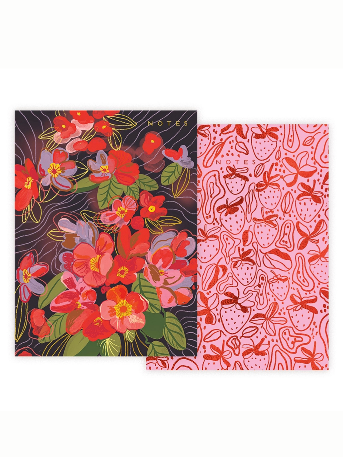 Night Flowers and Strawberries Notebook Set - My American Goods