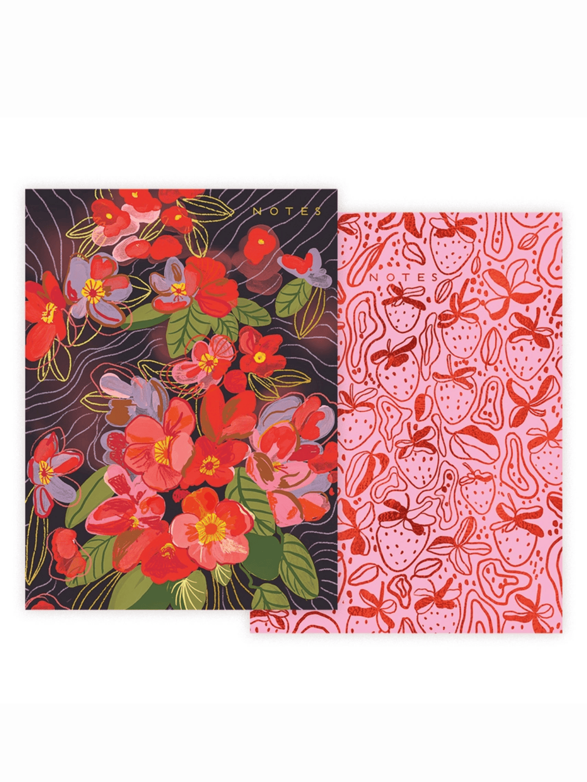 Ash &amp; Rose notebook Night Flowers and Strawberries Notebook Set