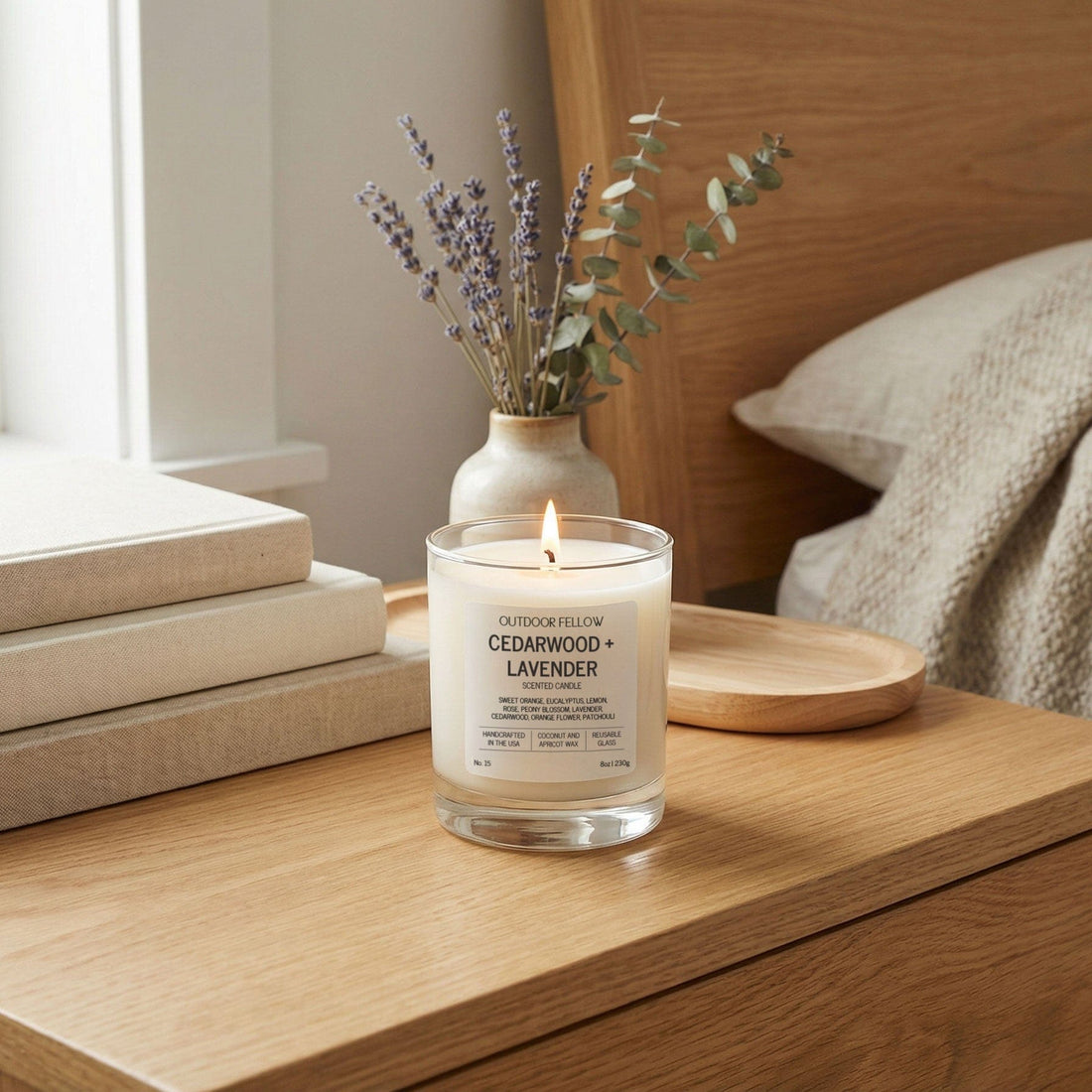 Cedarwood and Lavender Scented Candle