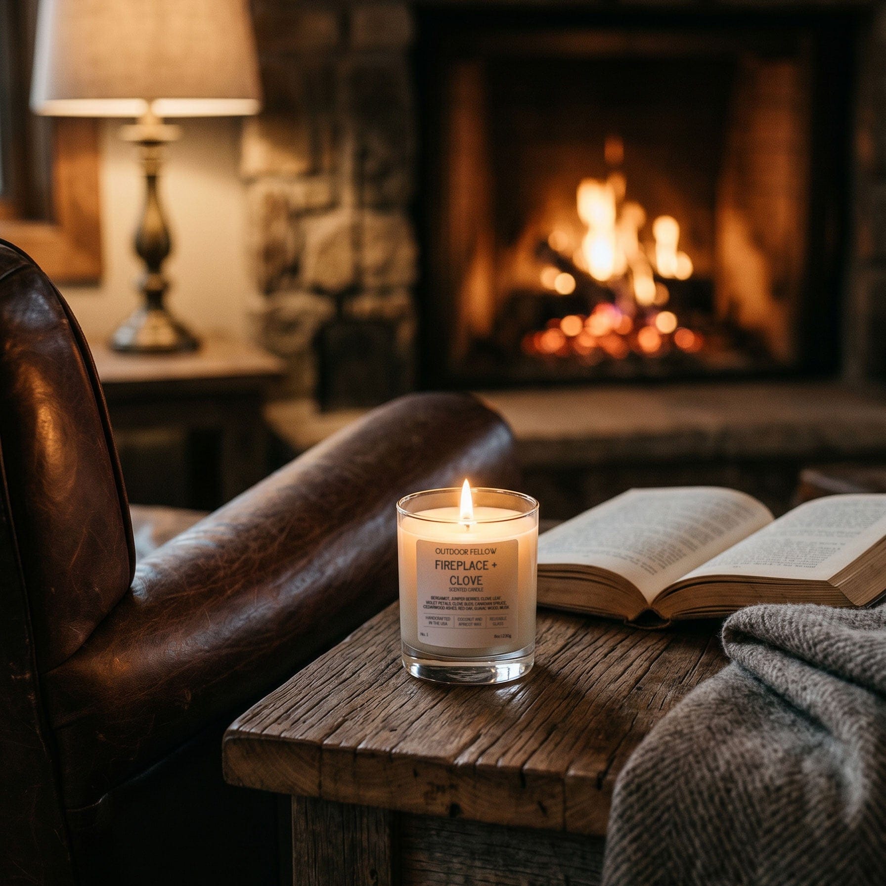 Outdoor Fellow Candles Fireplace and Clove Scented Candle