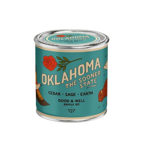 Good &amp; Well Supply Co Candles Half Pint / 8oz / Cotton Wick Oklahoma State Candle