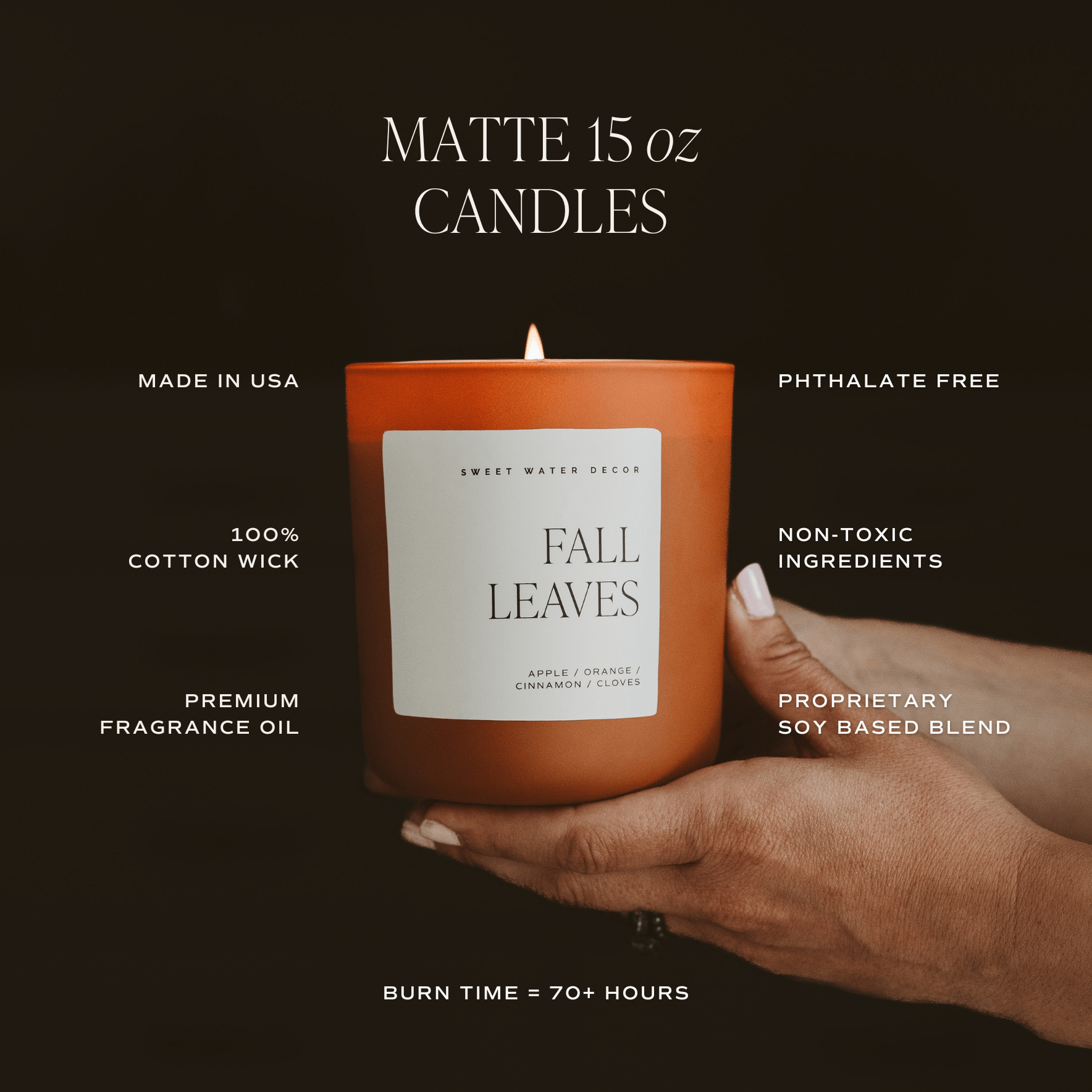 Sweet Water Decor Candles Pumpkin Pie Soy Candle - Orange Matte Jar - 15 oz (Hello Pumpkin)