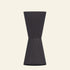 Black ribbed vase on a white background