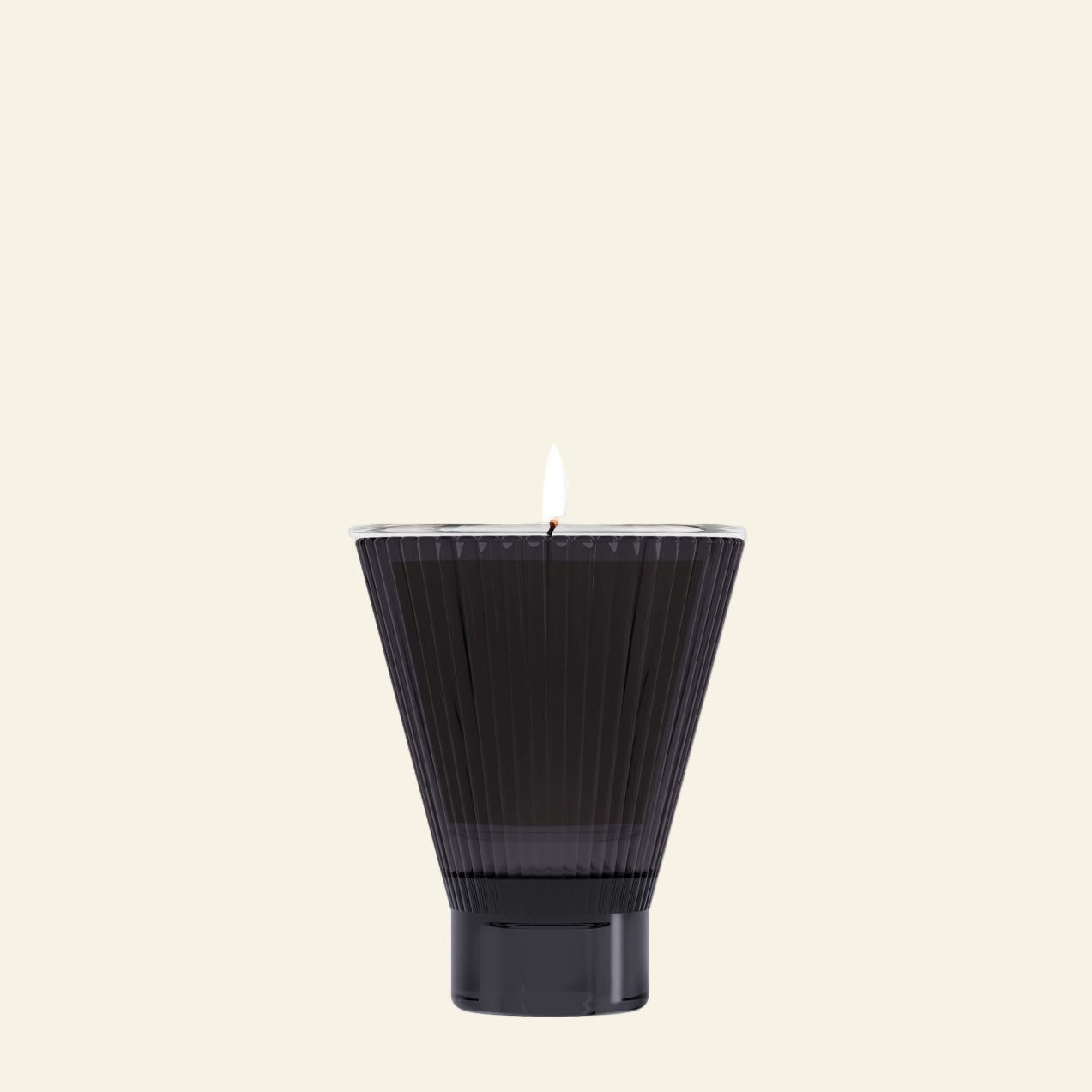 Black textured candle on a white background
