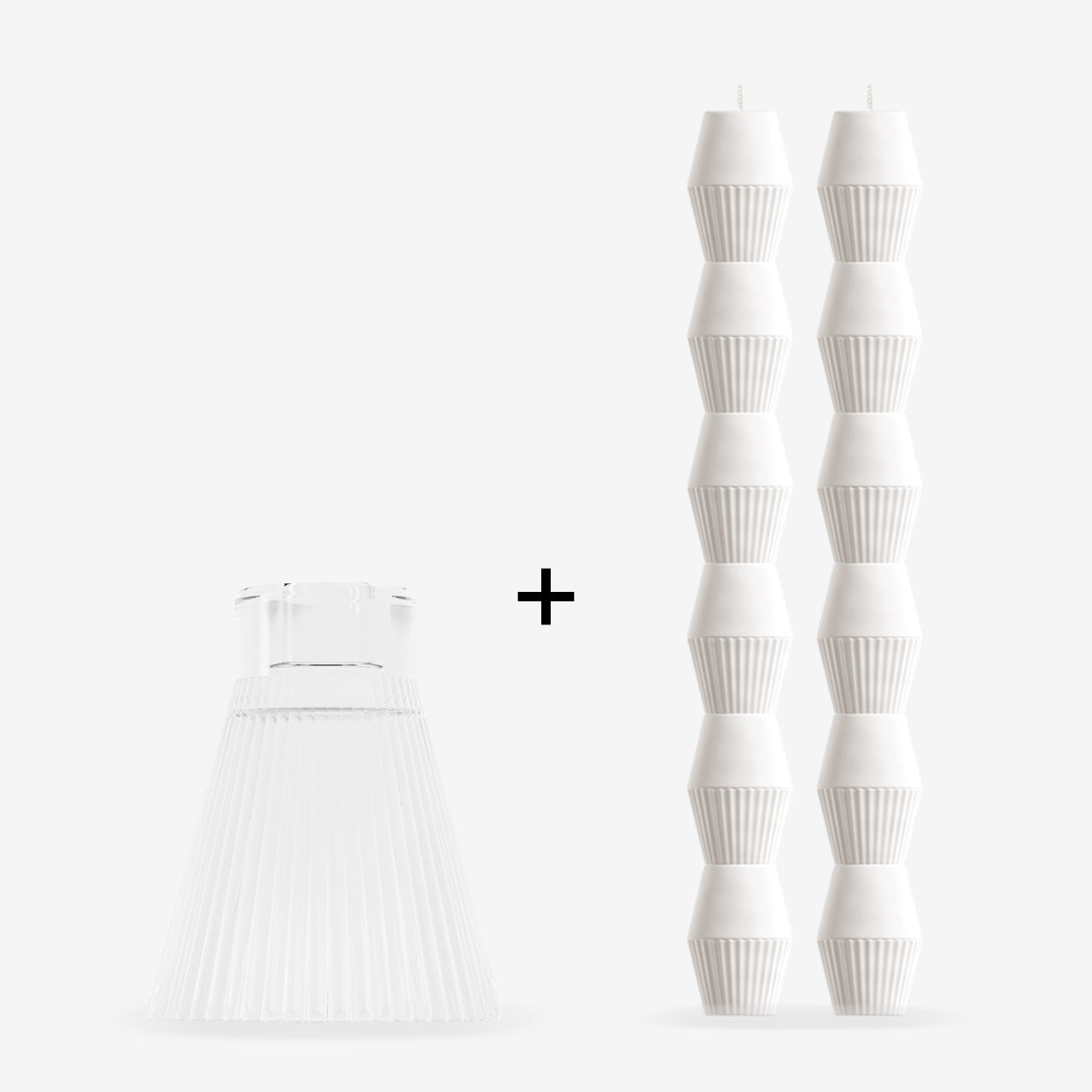 ZAI Tumbler + Geometric Pillar Candle in Ivory