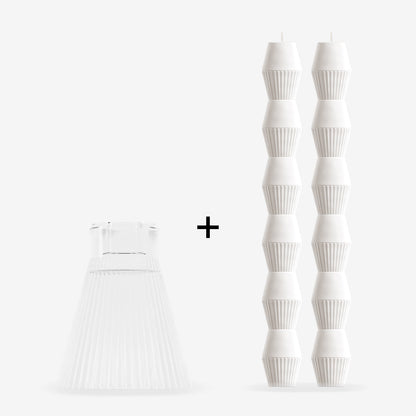 ZAI Tumbler + Geometric Pillar Candle in Ivory