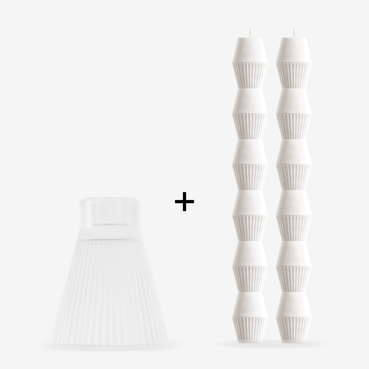 ZAI Tumbler + Geometric Pillar Candle in Ivory