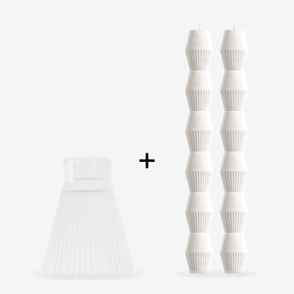 ZAI Tumbler + Geometric Pillar Candle in Ivory