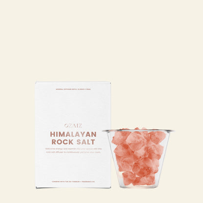 Himalayan rock salt product with packaging on a white background
