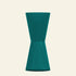 Teal ribbed vase on a light gray background