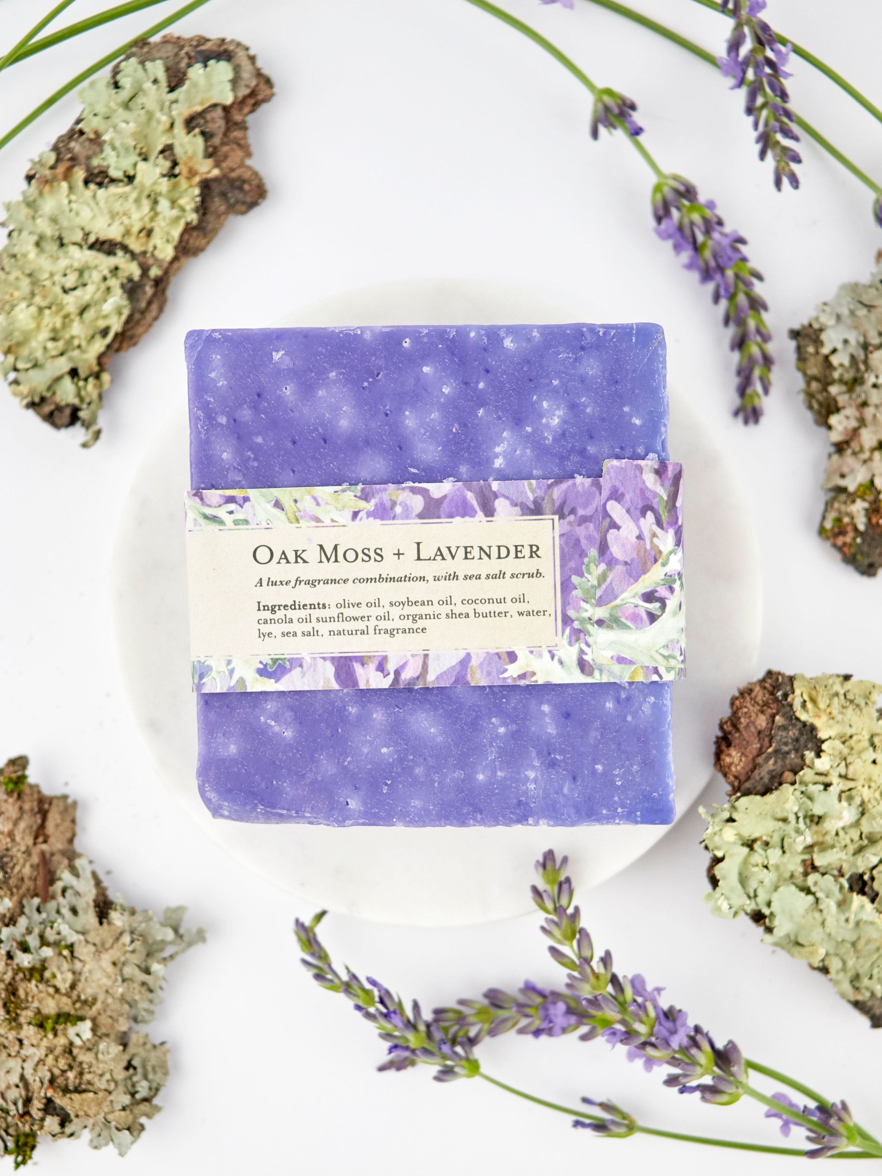 Ash &amp; Rose Bar Soap Lavender Oak Moss Soap Scrub Bar