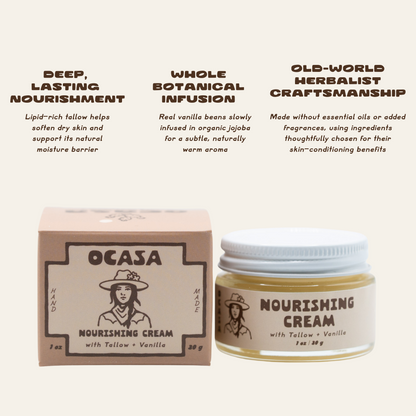 nourishing vanilla-infused tallow cream