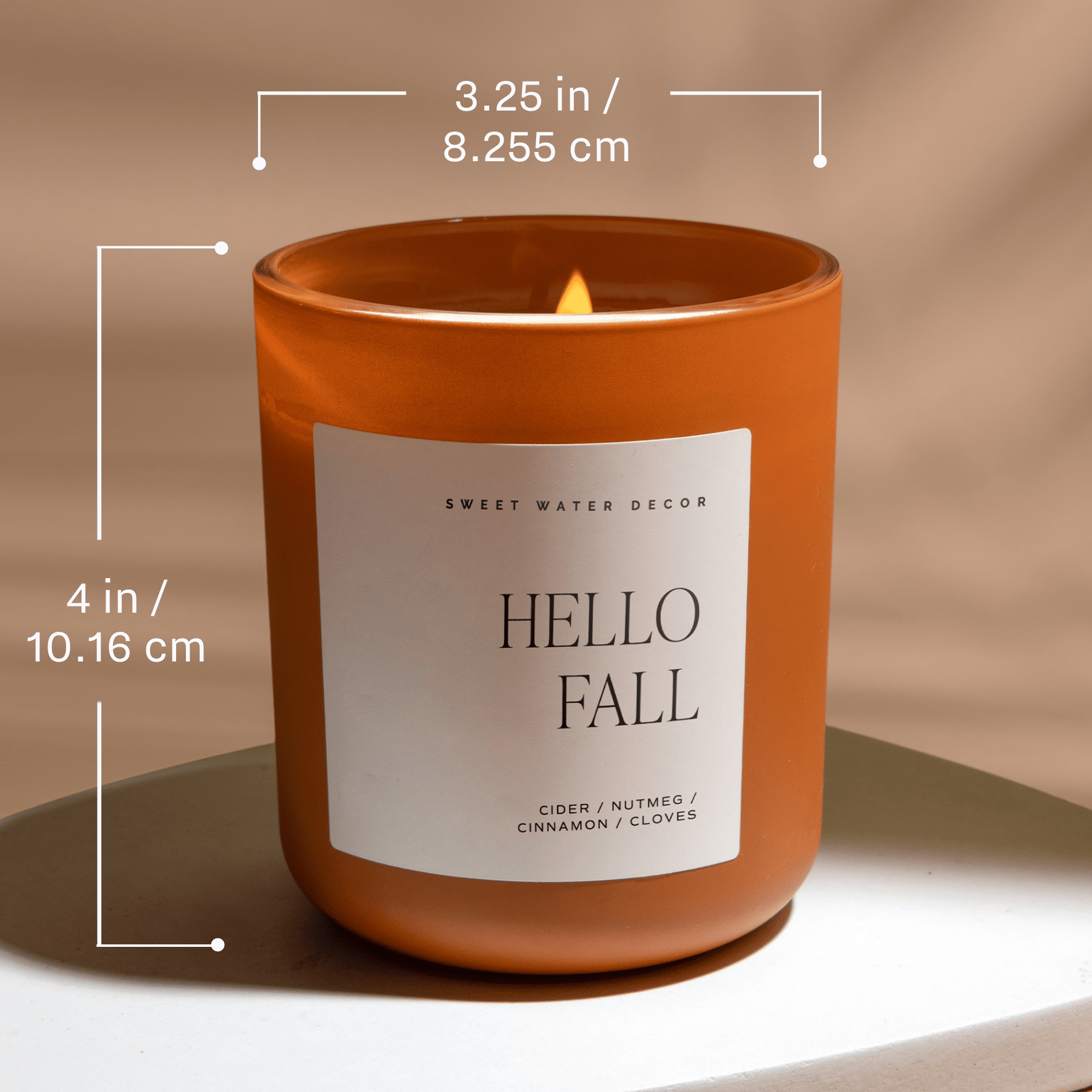 Sweet Water Decor Candles Pumpkin Pie Soy Candle - Orange Matte Jar - 15 oz (Hello Pumpkin)