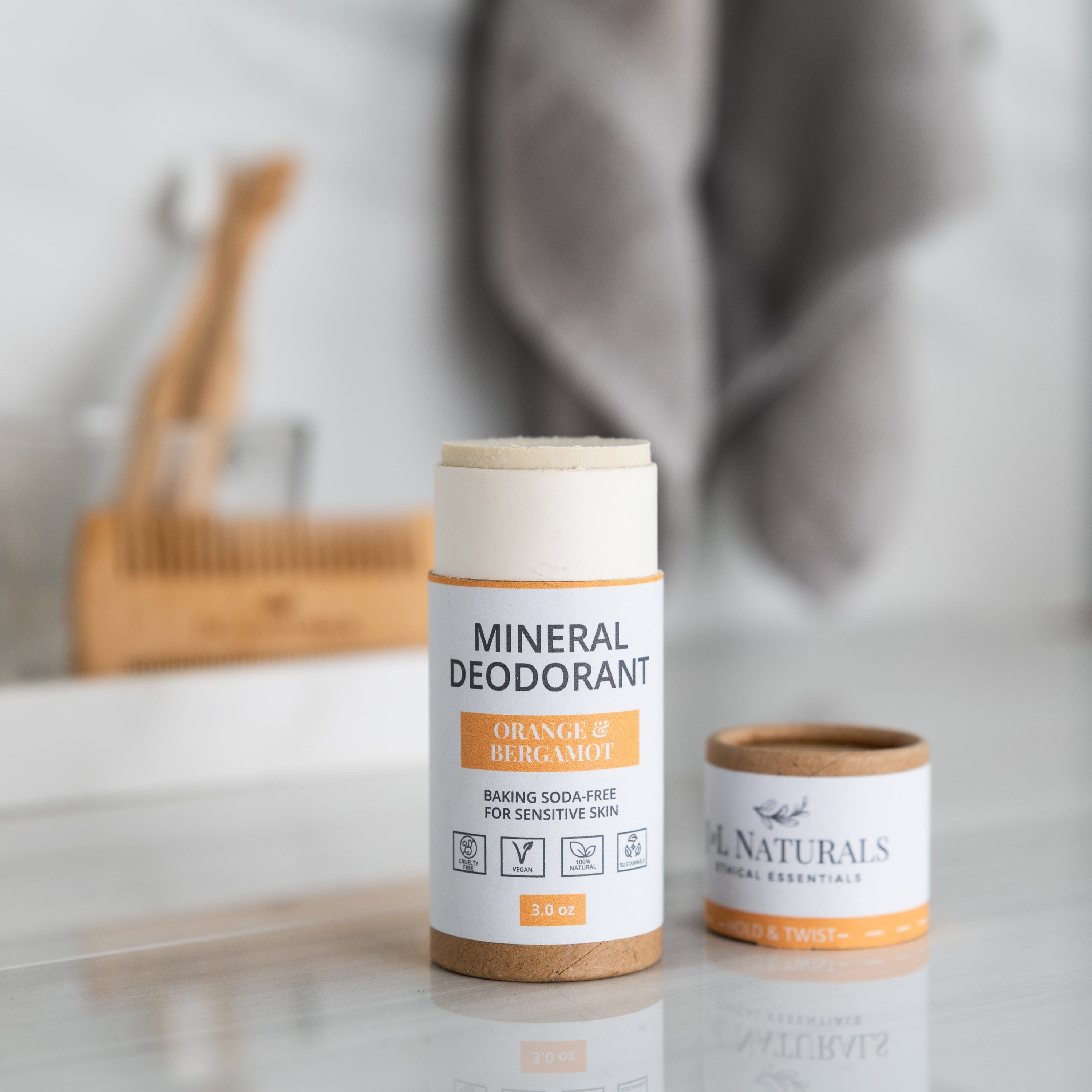 J&amp;L Naturals Deodorant Orange &amp; Bergamot Mineral (Baking Soda-Free) Deodorant