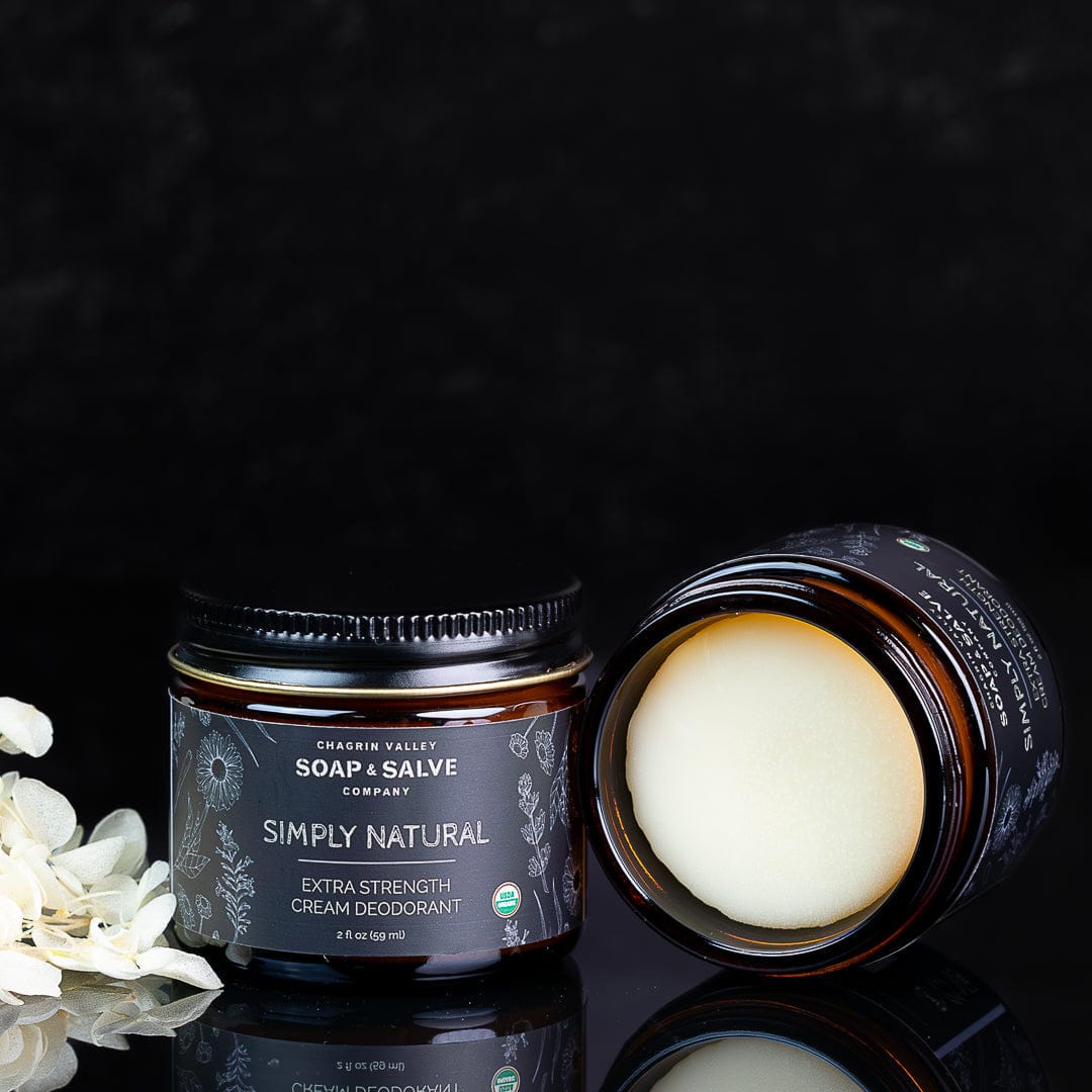 Chagrin Valley Soap &amp; Salve Deodorant 2 fl oz Jar Deodorant Cream: Extra Strength Simply Natural
