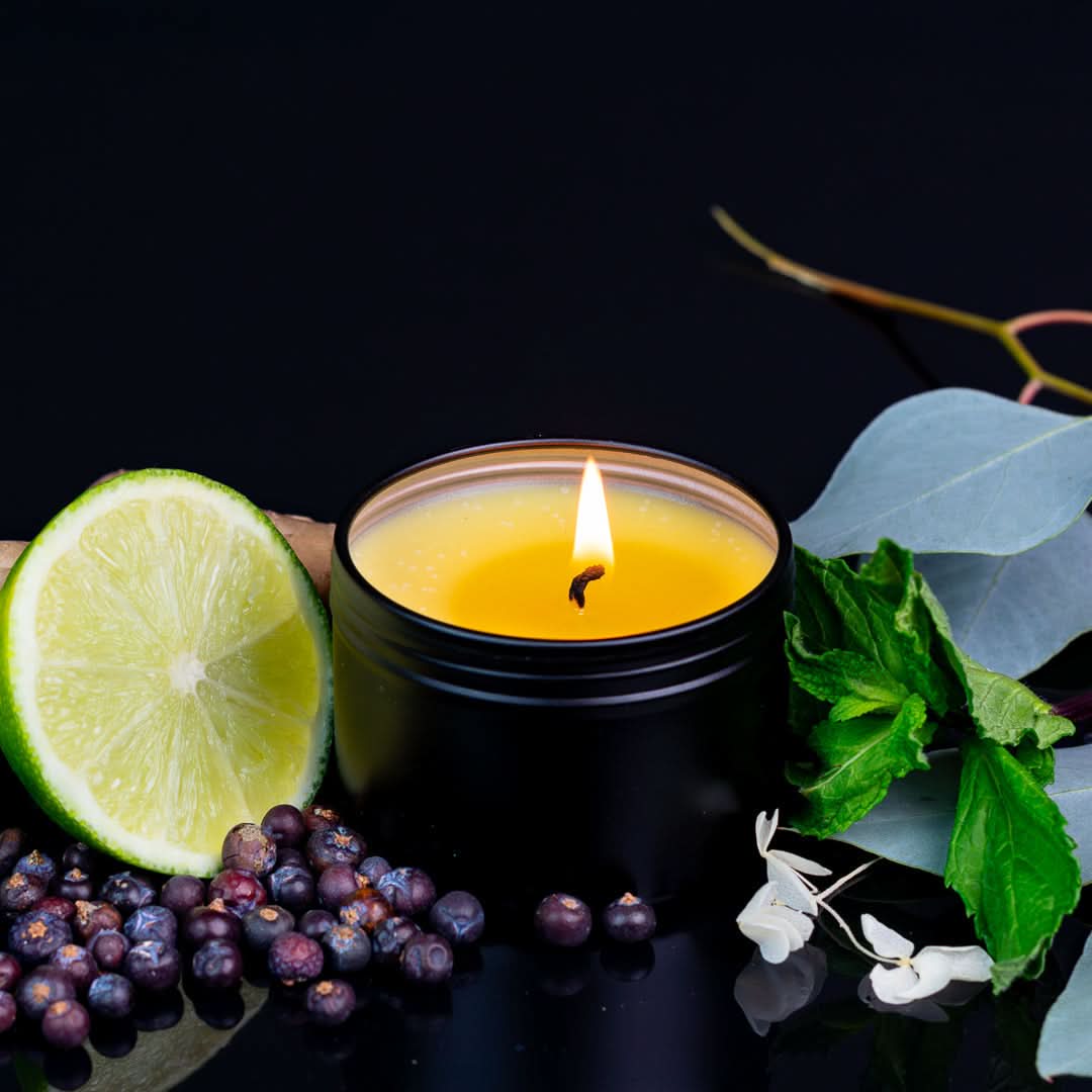 Chagrin Valley Soap &amp; Salve Massage Candle 4 fl oz Tin Body &amp; Massage Candle: Juniper Mint