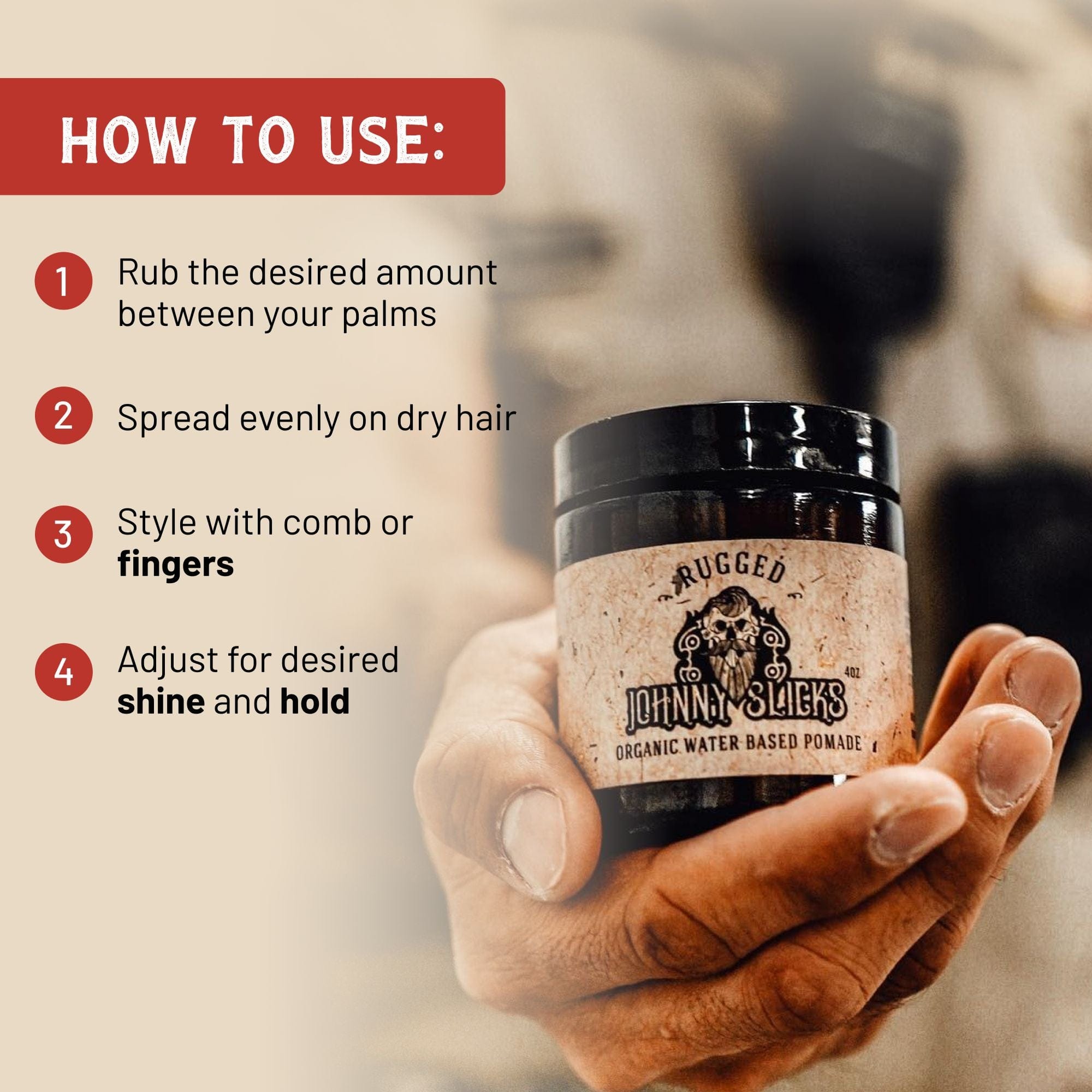 Johnny Slicks Pomade Organic Water Based Pomade