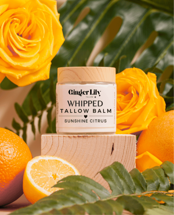 Ginger Lily Tallow Sunshine Citrus / 4 oz Organic Whipped Tallow Balm