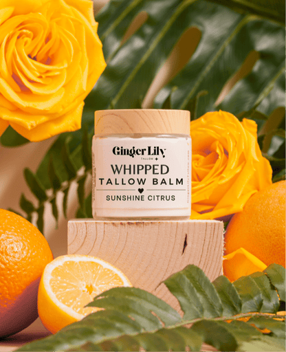 Ginger Lily Tallow Sunshine Citrus / 4 oz Organic Whipped Tallow Balm