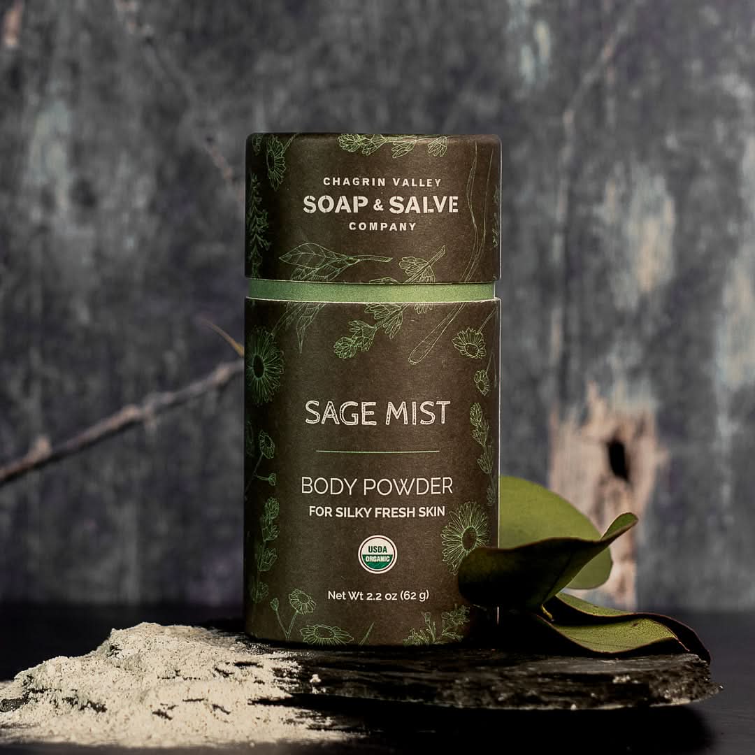 Chagrin Valley Soap &amp; Salve Body Powder Net Wt 2.2 oz Body Powder: Sage Mist