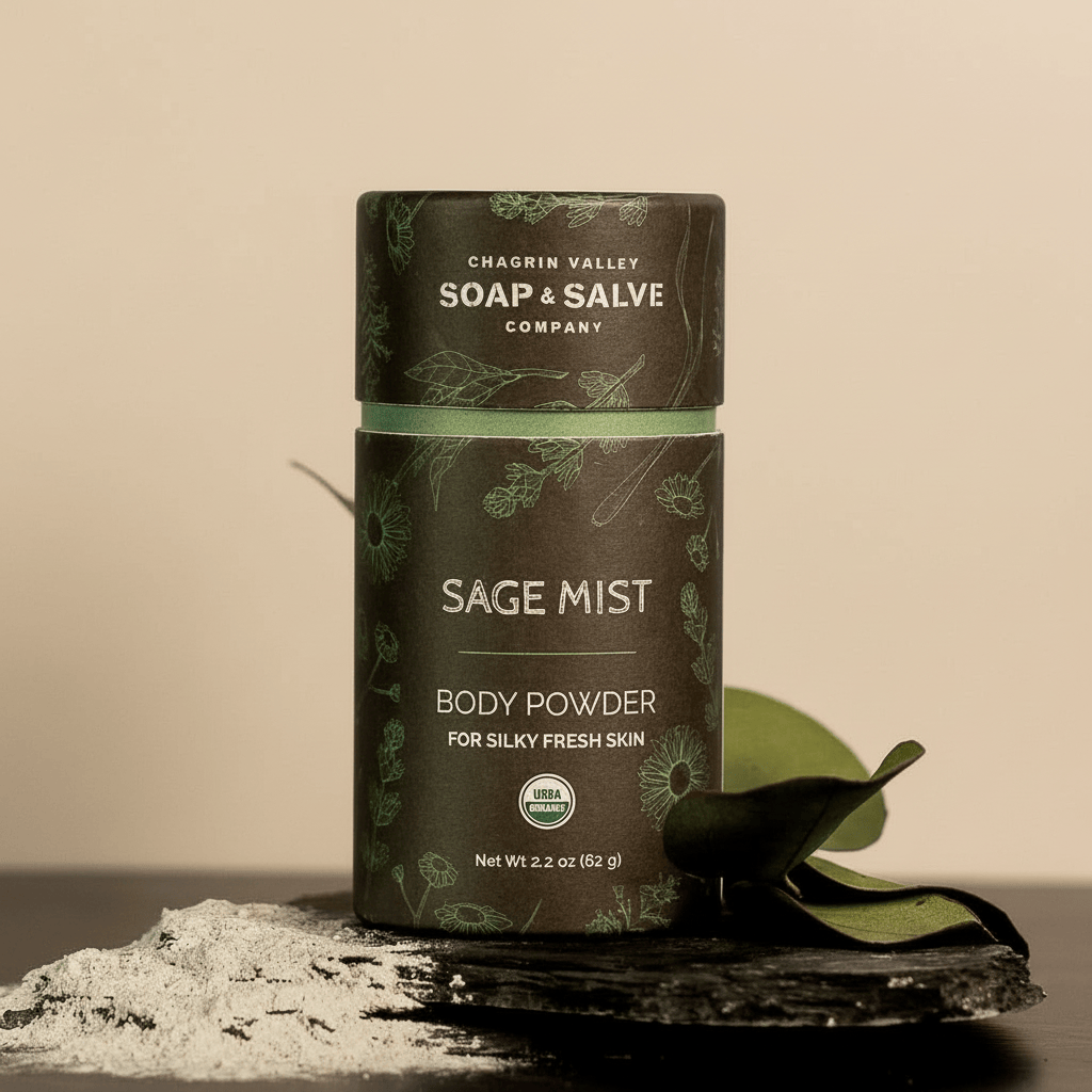 Chagrin Valley Soap &amp; Salve Body Powder Net Wt 2.2 oz Body Powder: Sage Mist