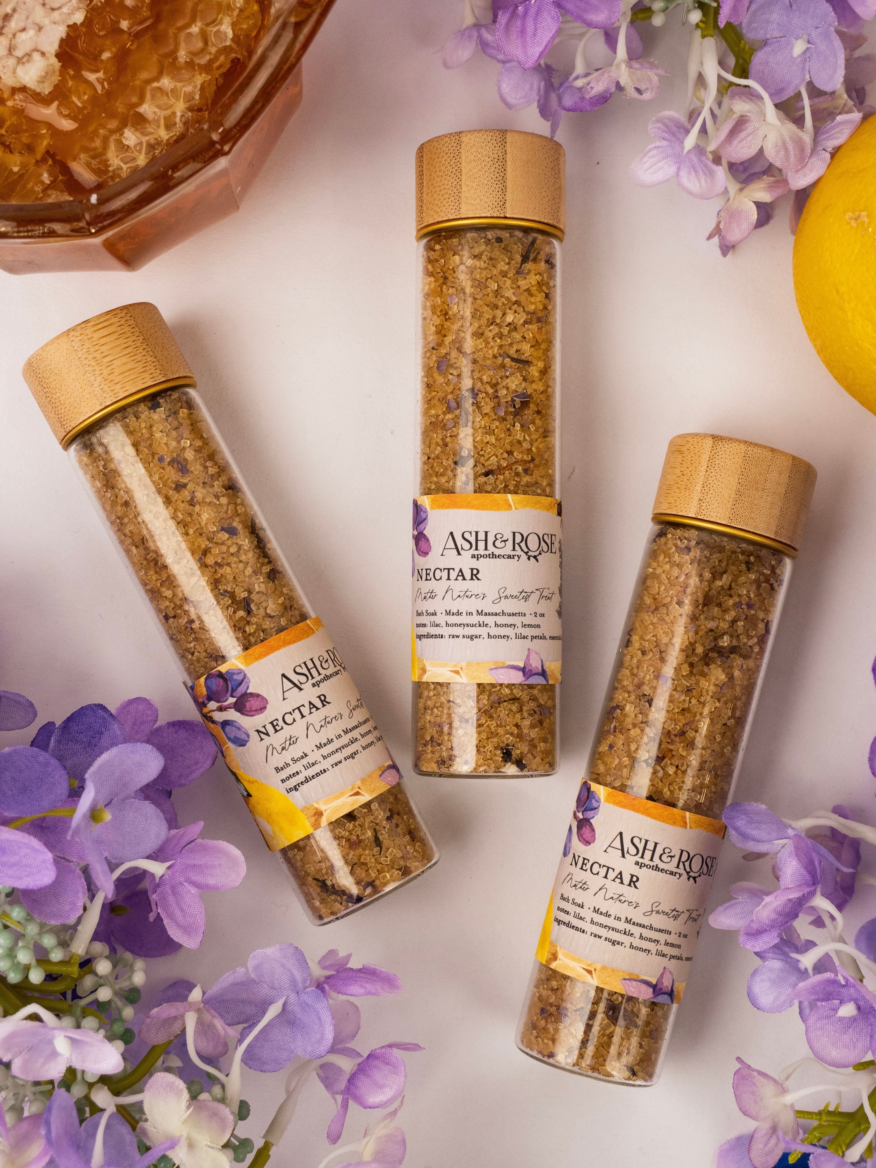 Ash &amp; Rose bath soak NECTAR Bath Soak Vial