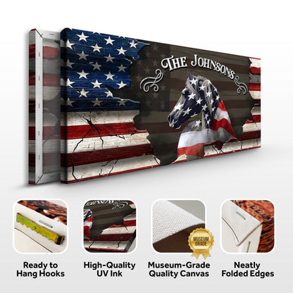 Tailored Canvases Canvas Family Name Sign - American Horse Wall Art