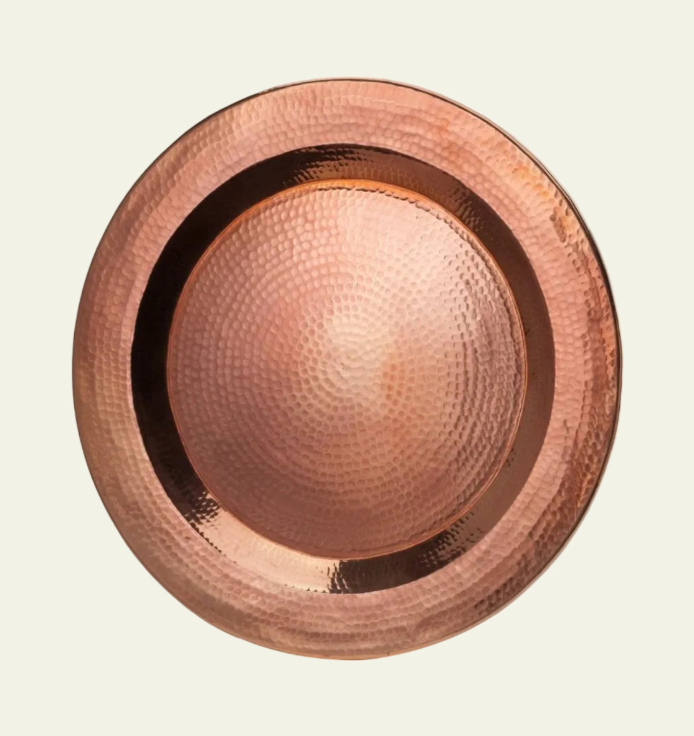 Copper plate with a textured surface on a white background