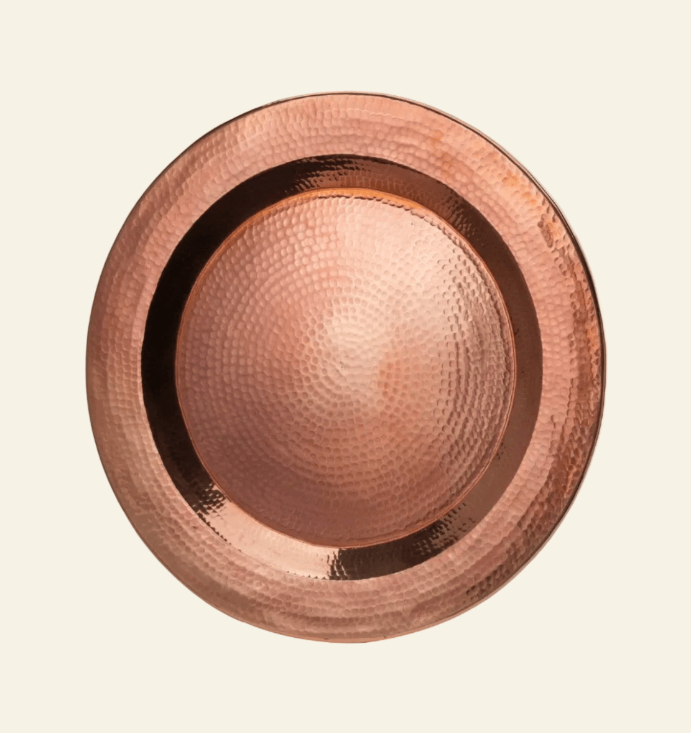 Copper plate with a textured surface on a white background