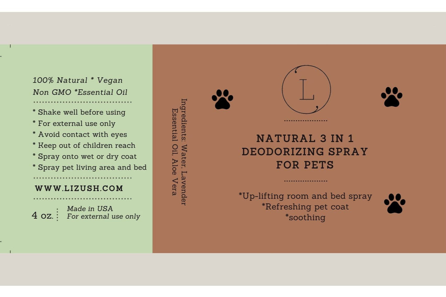 Natural Deodorizing spray for PETS