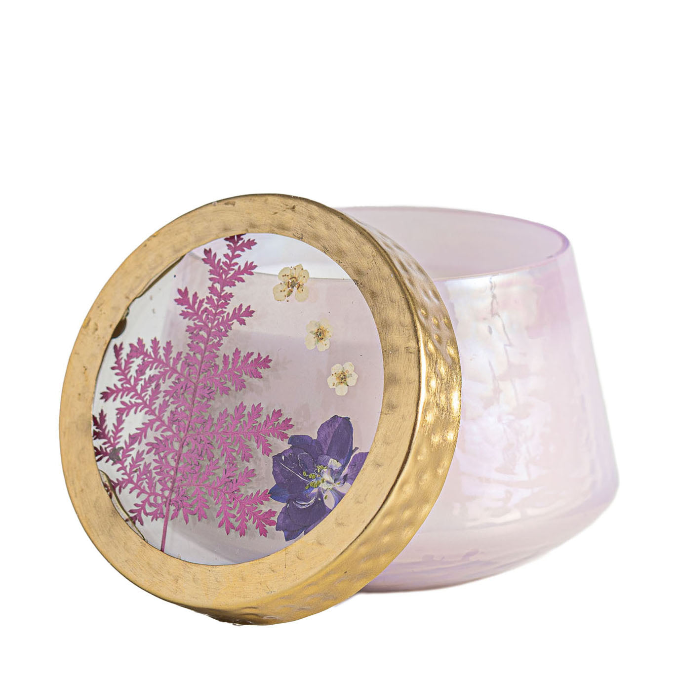 Accent Watercolor Pressed Floral Candle - Blackberry + Coconut