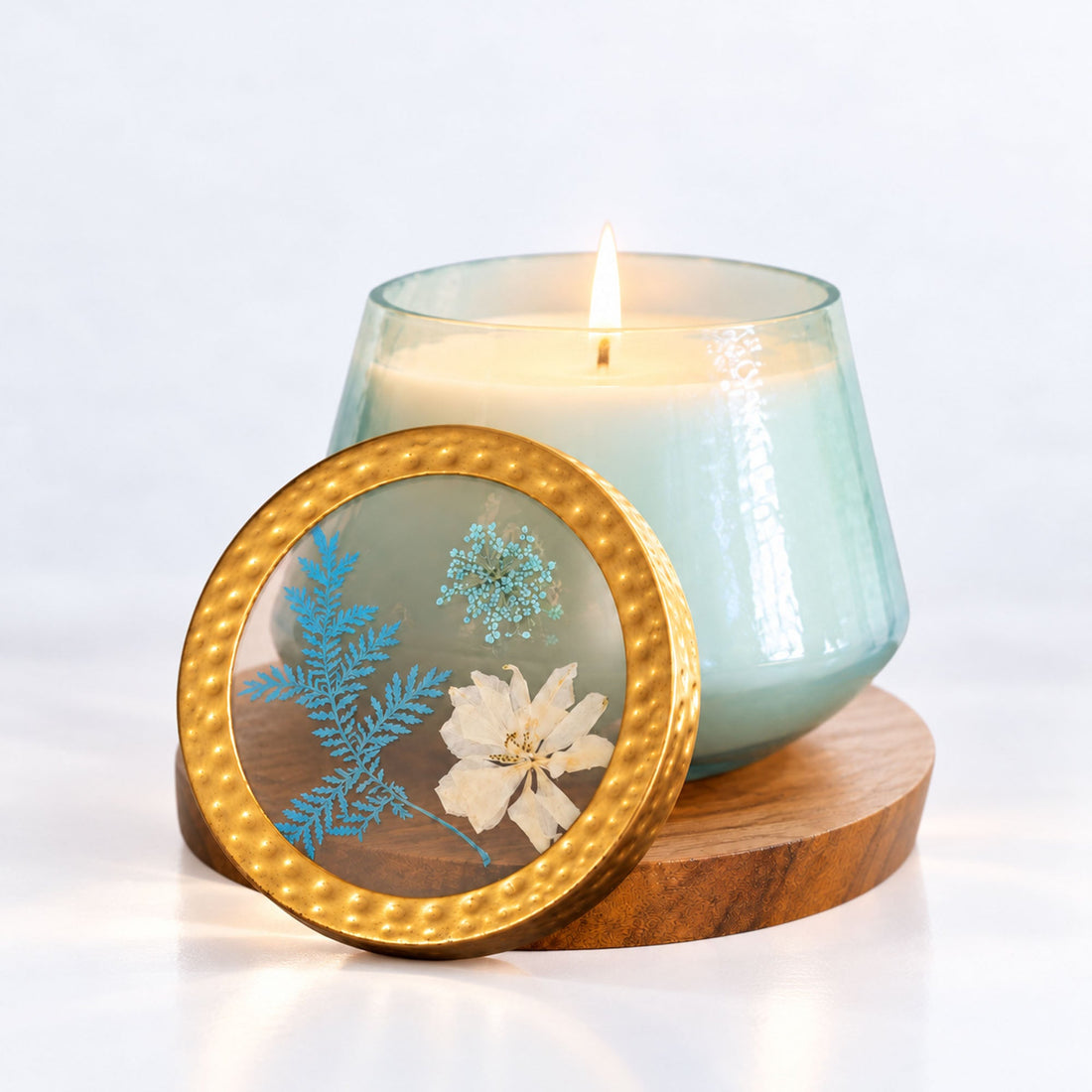 Accent Watercolor Pressed Floral Candle - Pacific Coast