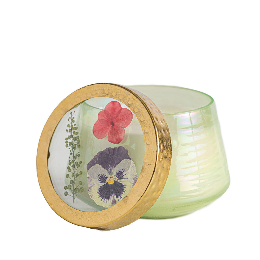 Accent Watercolor Pressed Floral Candle - Tomato Vine