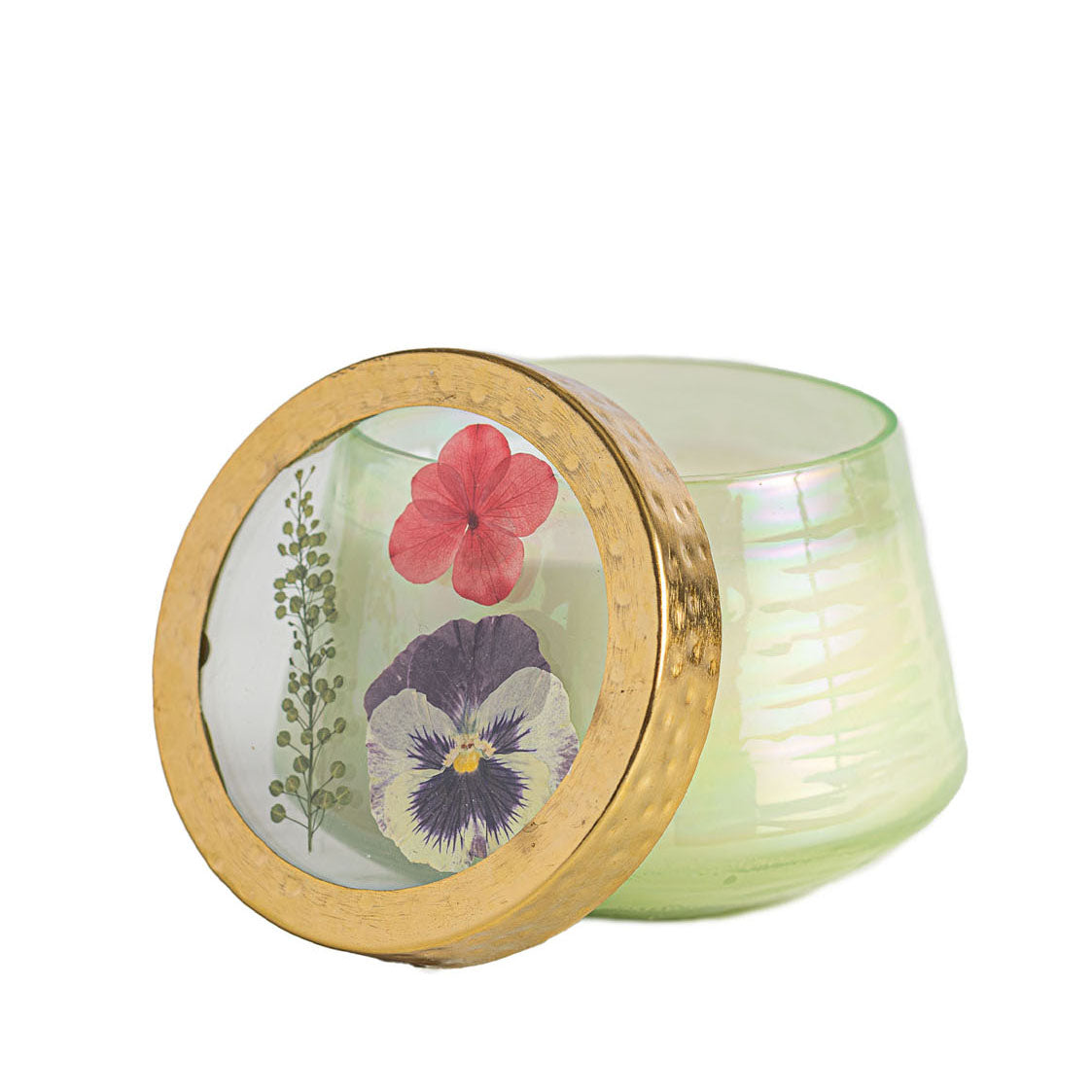 Accent Watercolor Pressed Floral Candle - Tomato Vine