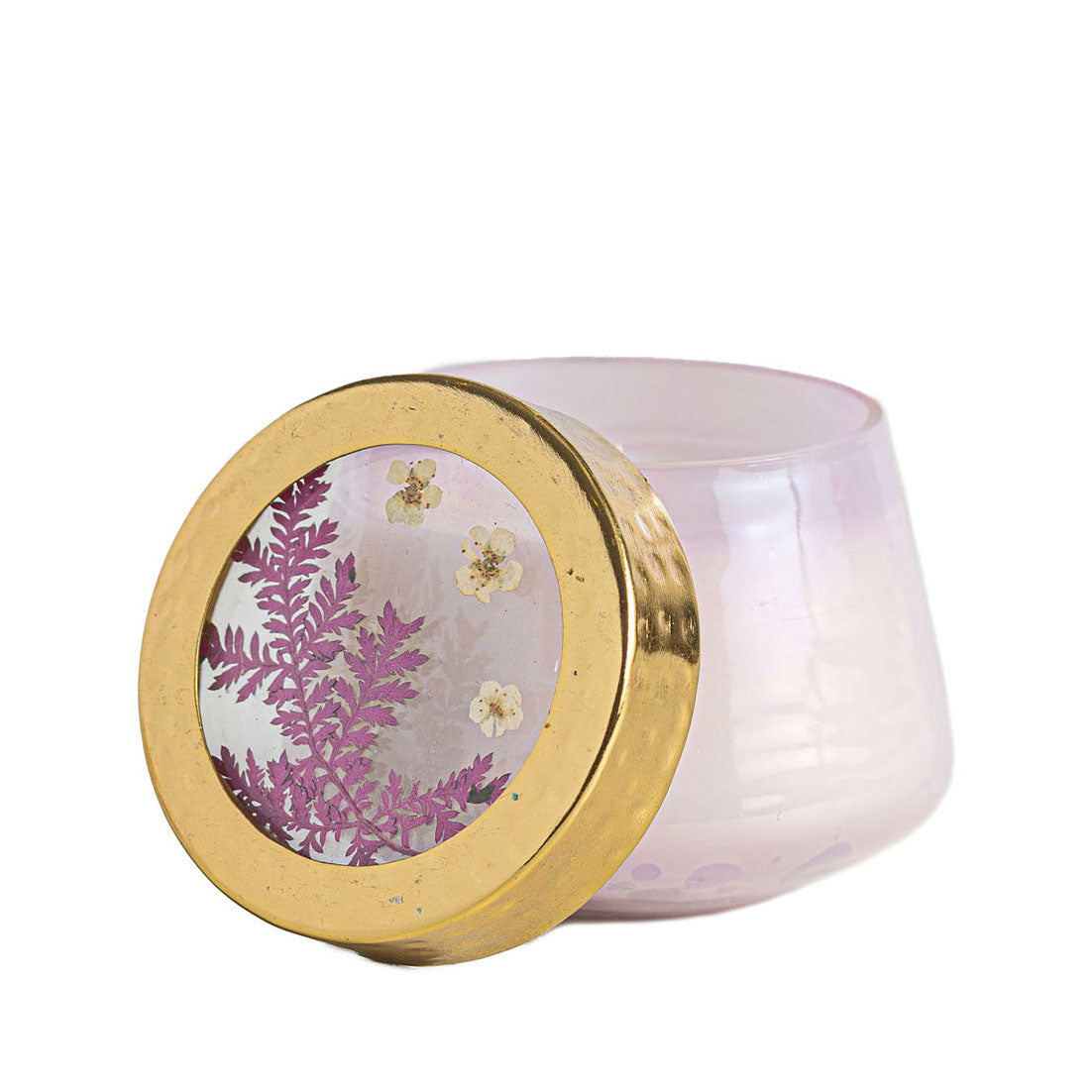 Petite Watercolor Pressed Floral Candle - Blackberry + Coconut