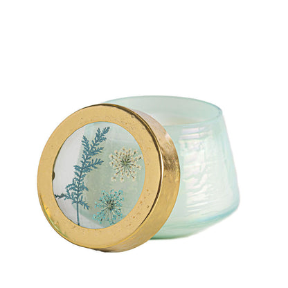 Petite Watercolor Pressed Floral Candle - Pacific Coast