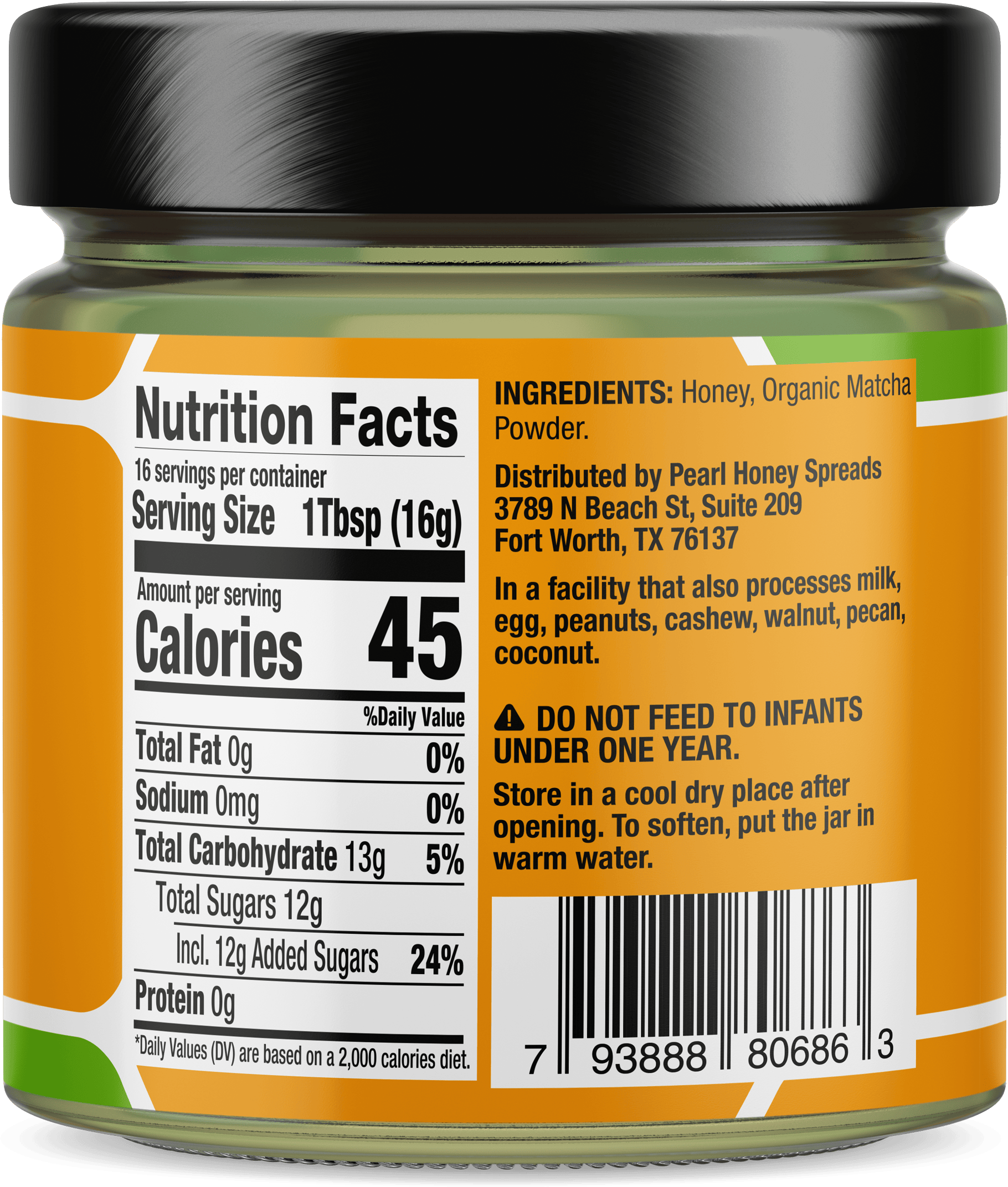 Pearl Honey Spreads Matcha creamed honey