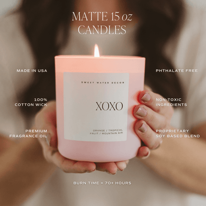 Happy Birthday Soy Candle - Pink Matte Jar - 15 oz (Vanilla Buttercream)