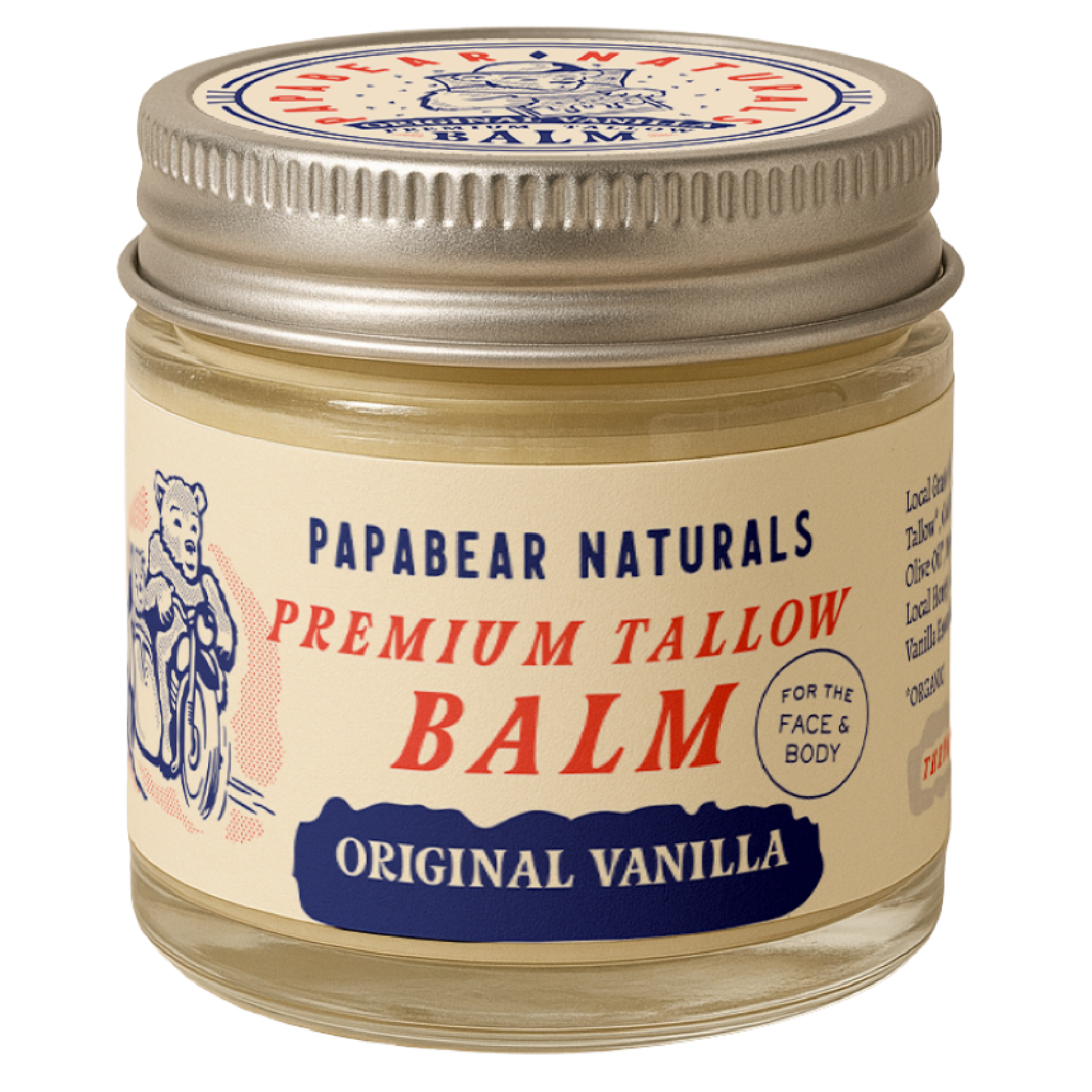PapaBear Naturals Original Vanilla Papabear Premium Tallow Balm  2 oz