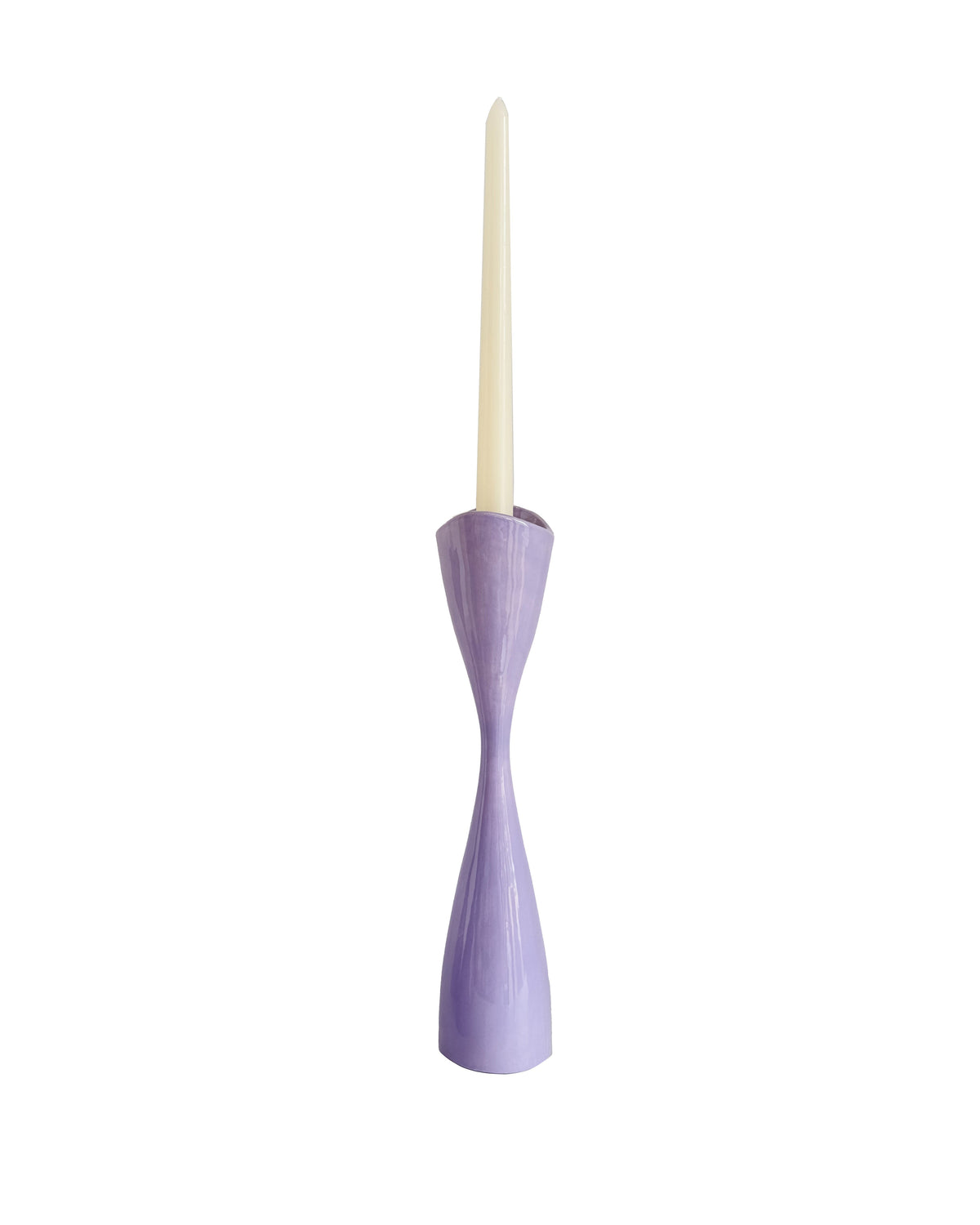 Tulip Candlestick Holders in Purple Tweed