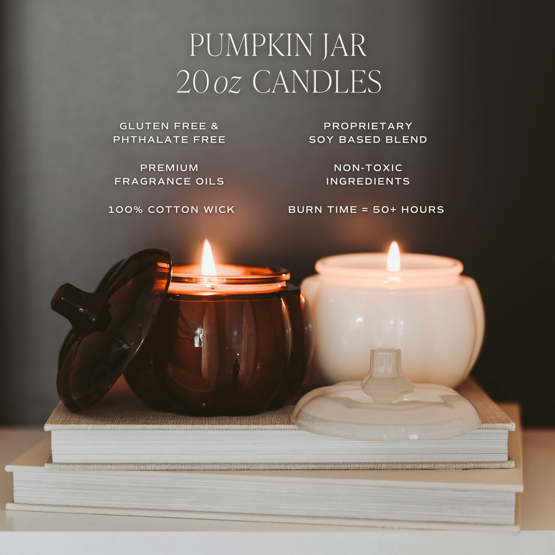 Sweet Water Decor Candles Hello Fall Soy Candle - Amber Glass Pumpkin Jar - 20 oz