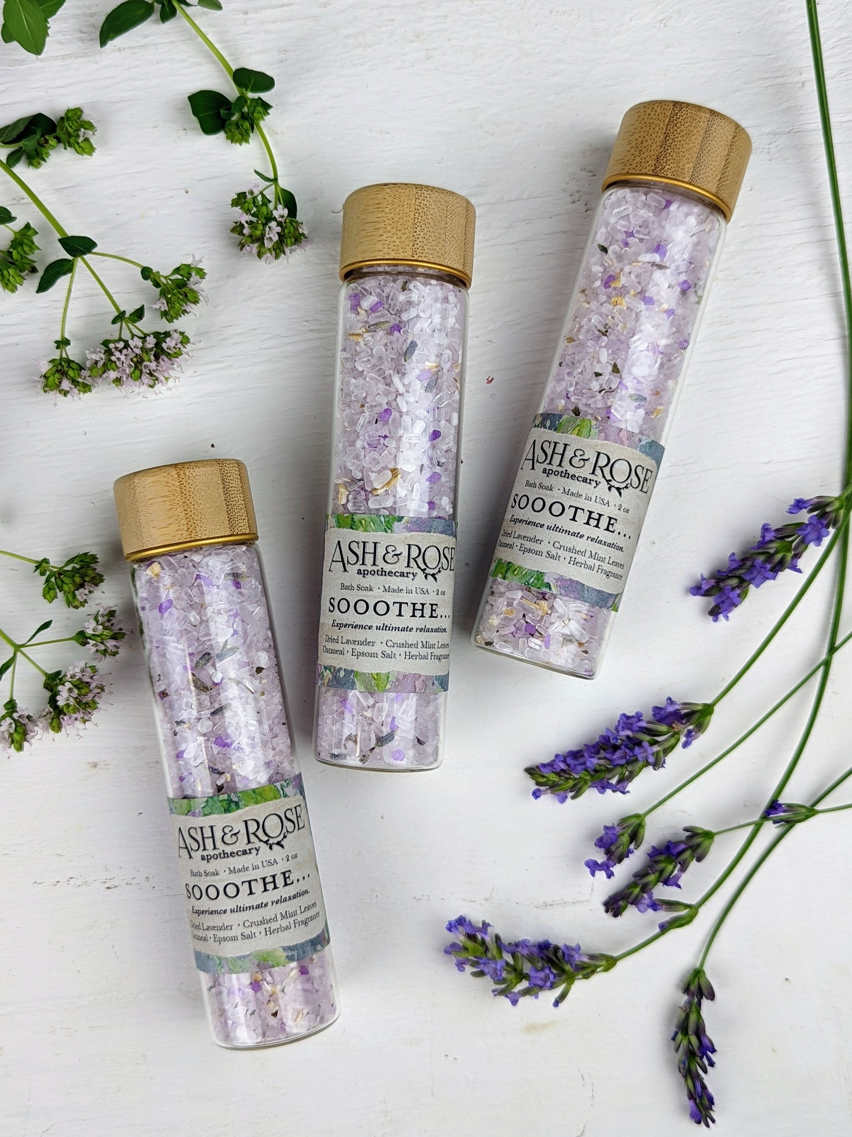 Ash &amp; Rose bath soak SOOOTHE... Lavender Oatmeal Bath Soak Vial