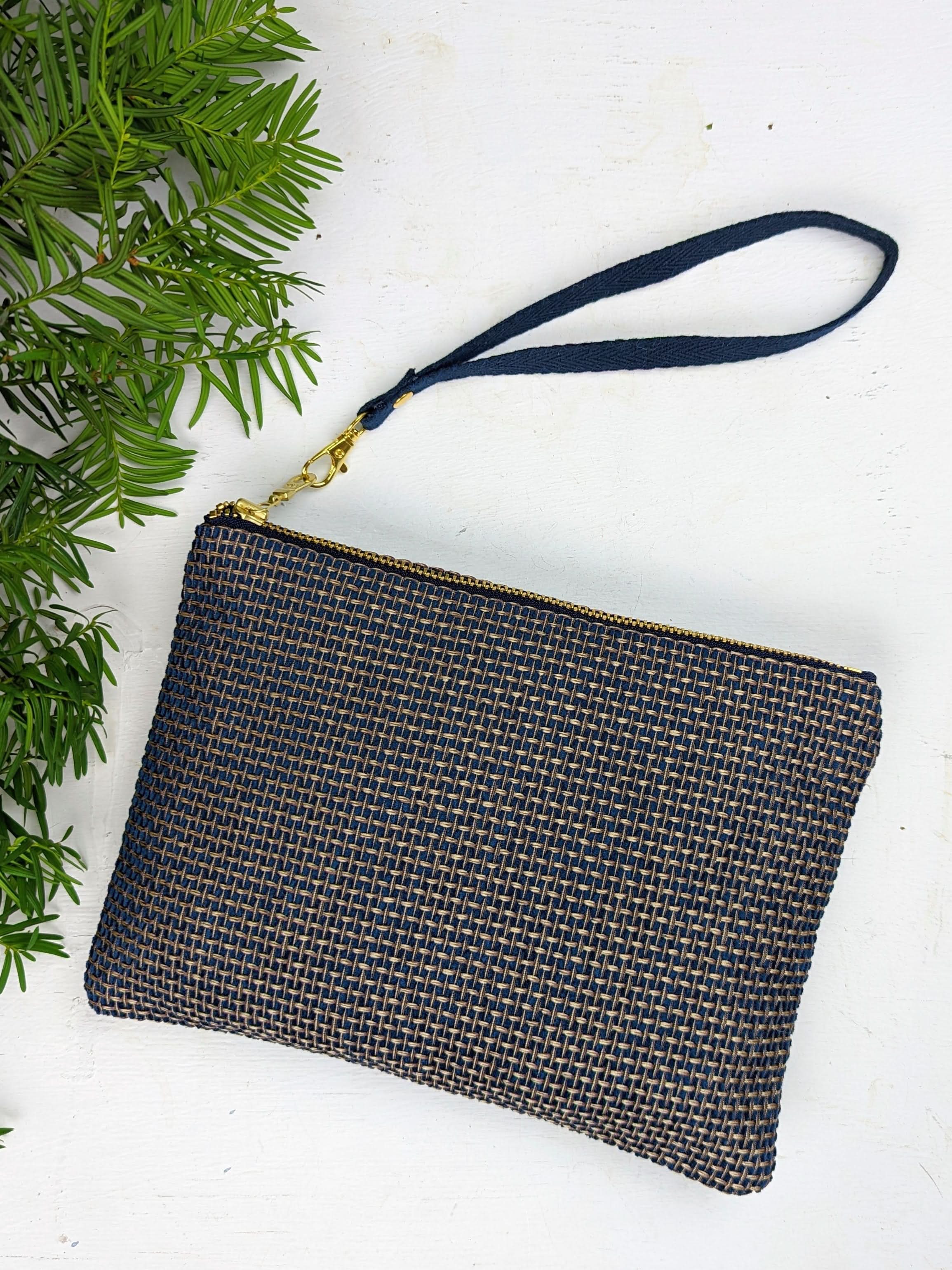 Ash &amp; Rose bag Golden Navy Tweed Purse