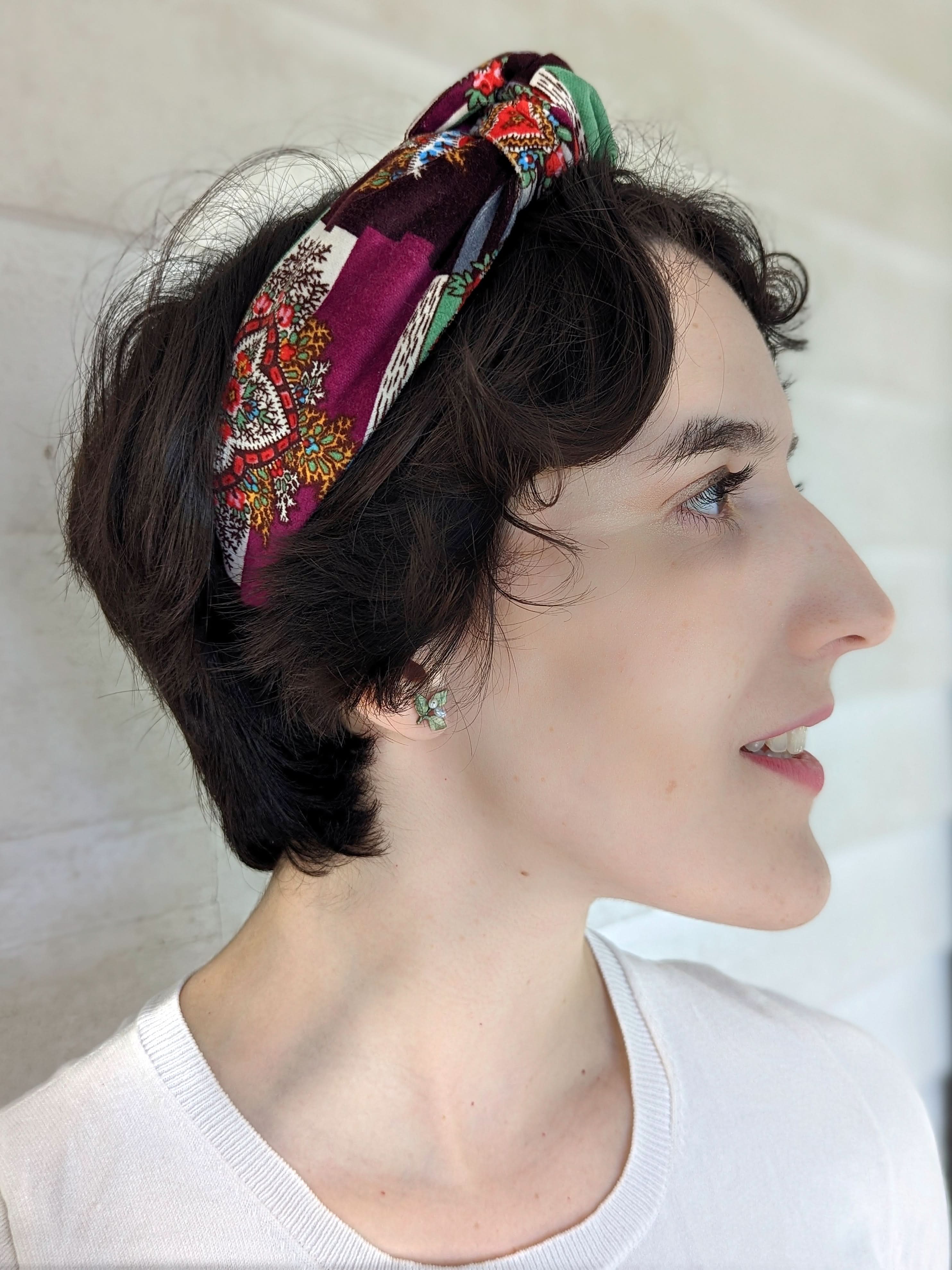 Geo Paisley Velvet Headband - My American Goods