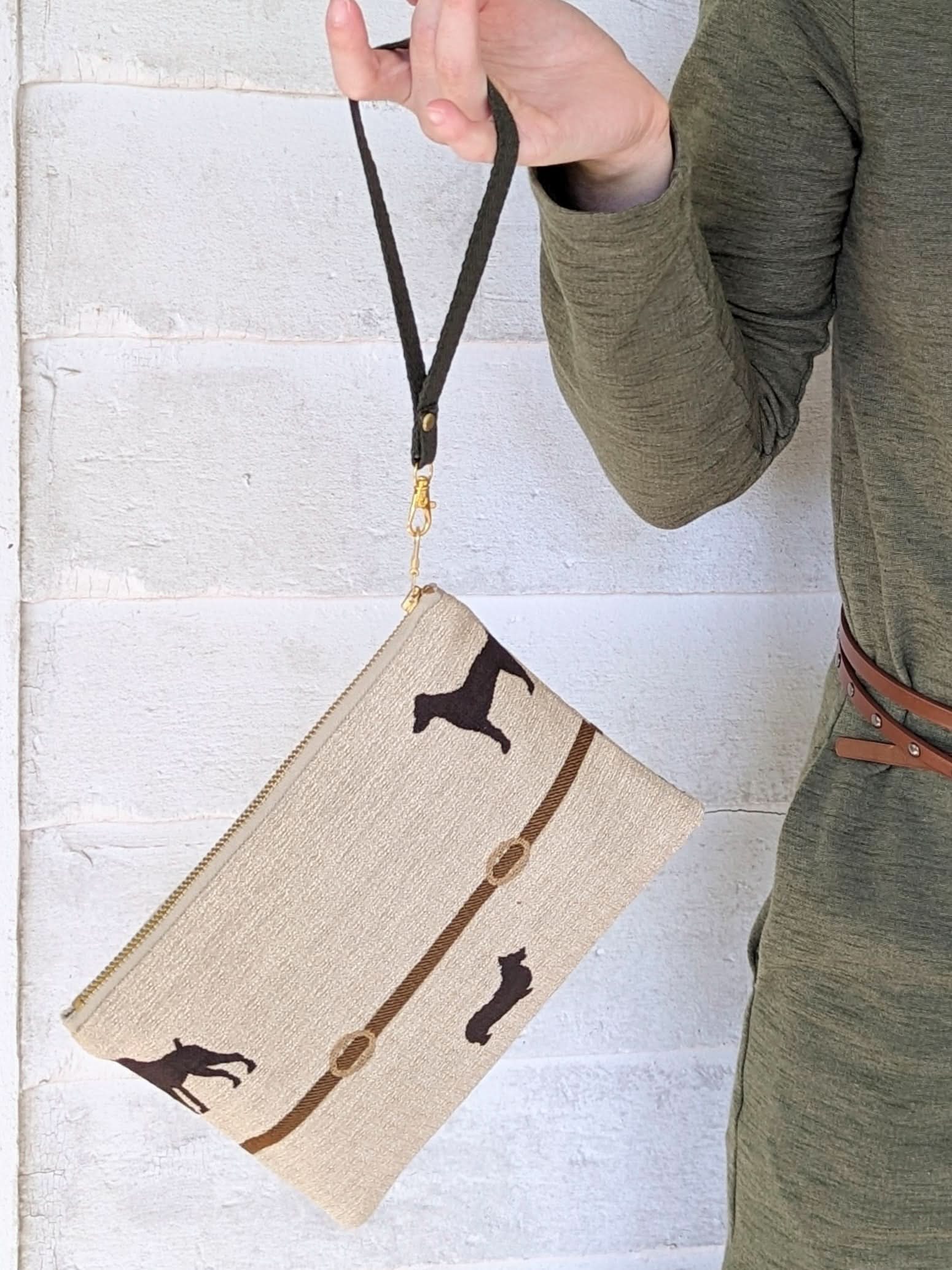 Ash &amp; Rose handbag Dog Walk Wristlet Purse