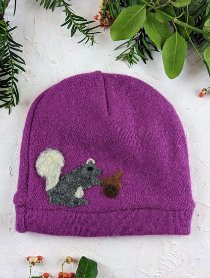 Ash &amp; Rose hat Berry Squirrel Cashmere Hat - Child