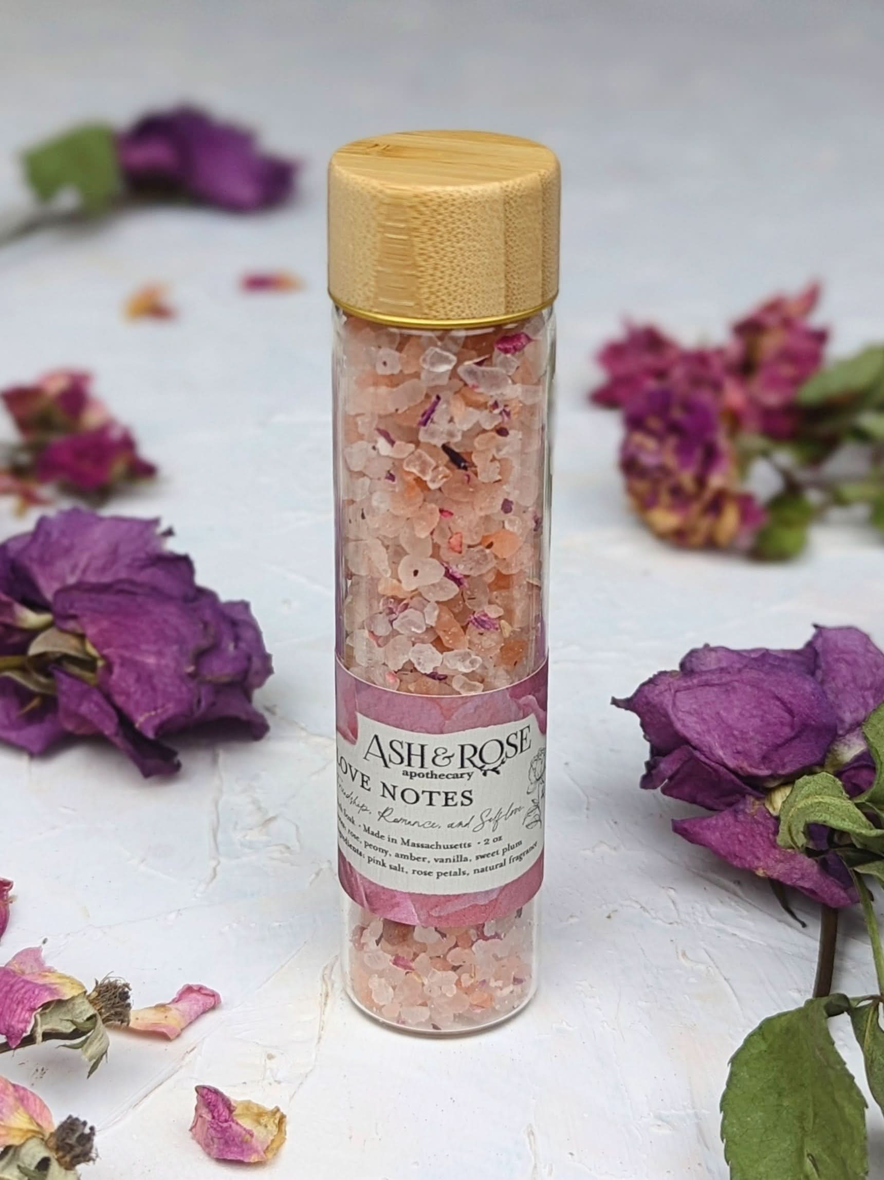 Ash &amp; Rose bath soak LOVE NOTES Bath Soak Vial